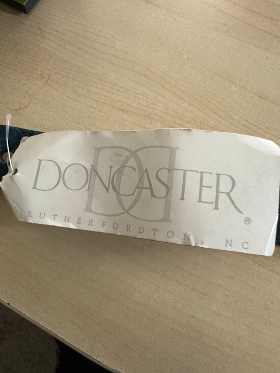 Doncaster Green Suede Belt with Gold/Silver Color Buckle, MED main image 7